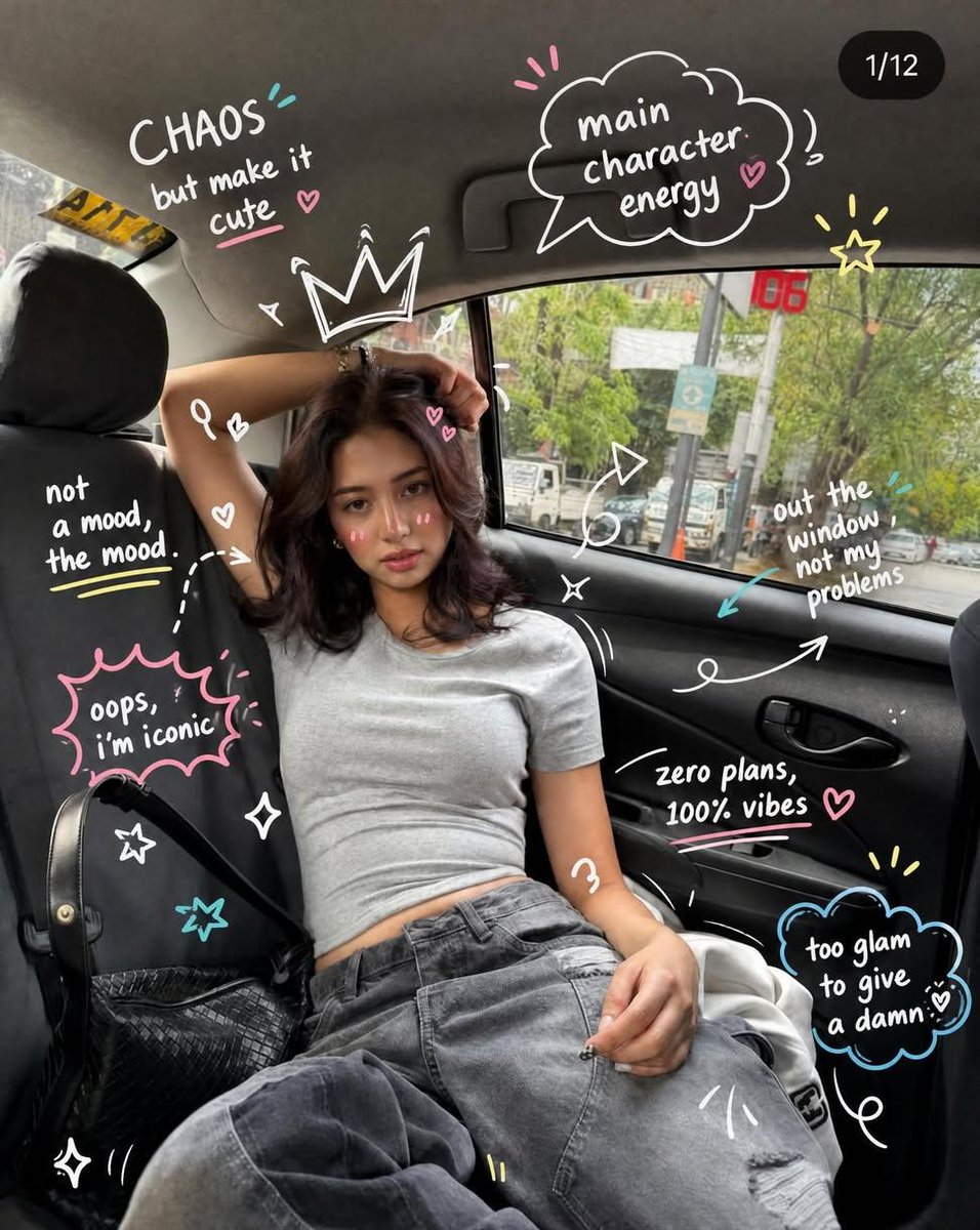 Trendy Car Interior Portrait AI image template preview