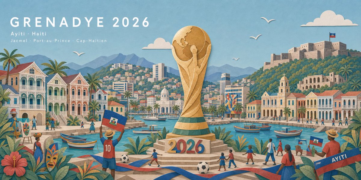 Haitian Football Poster Panorama AI image template preview