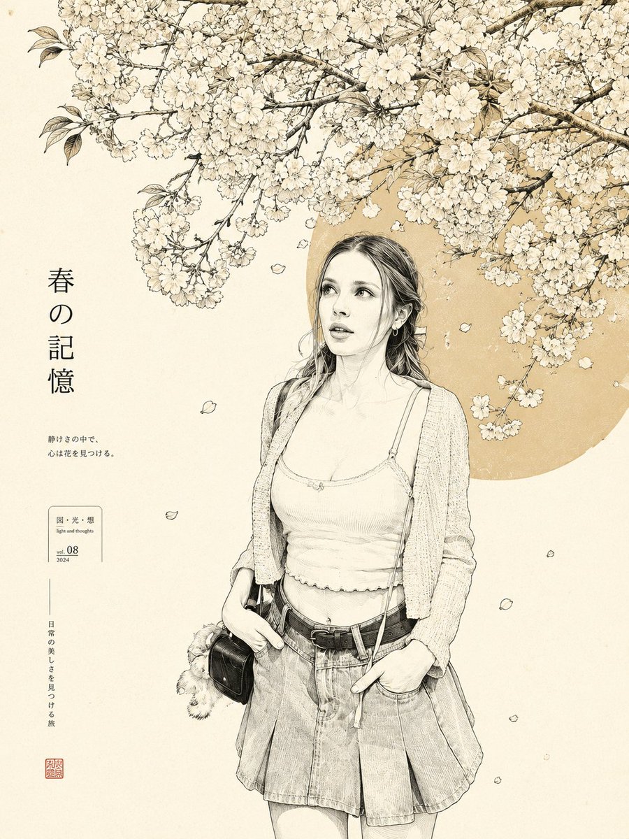 Minimalist Japanese Line Art Transformation AI image template preview
