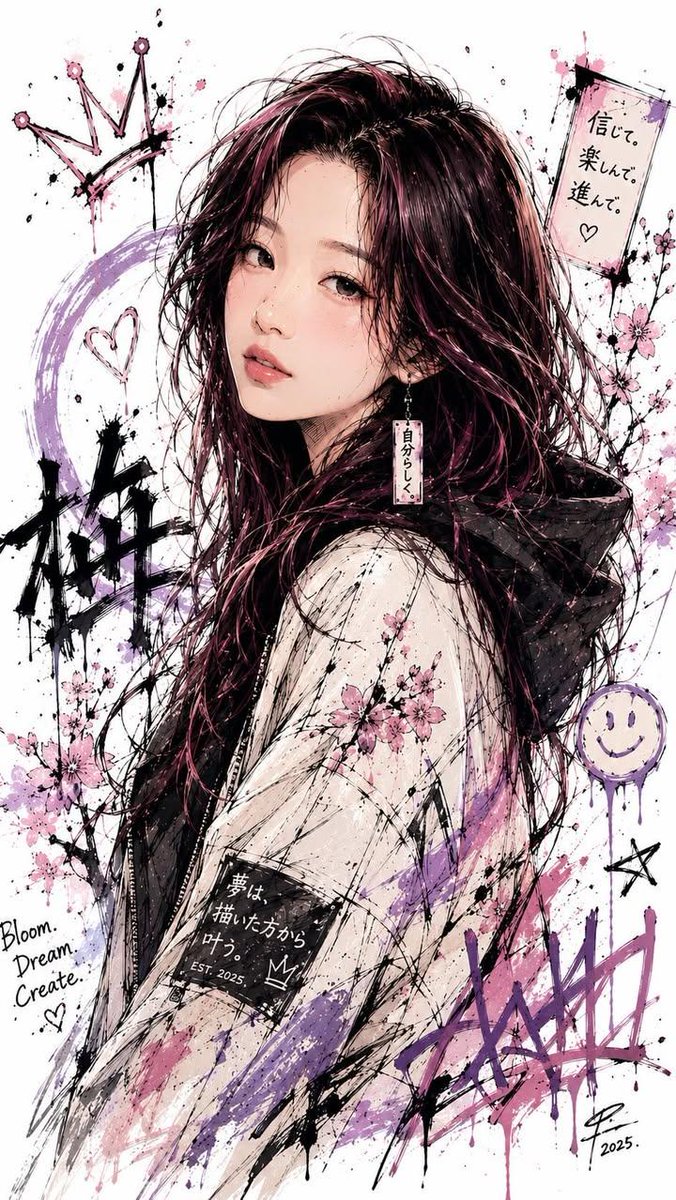 Japanese Ink Splatter Comic Illustration AI image template preview