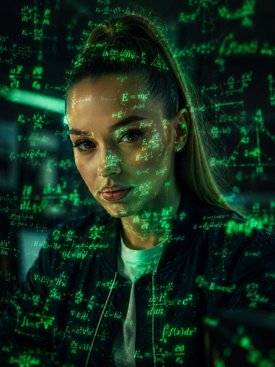 Futuristic Holographic Data Portrait AI image template preview