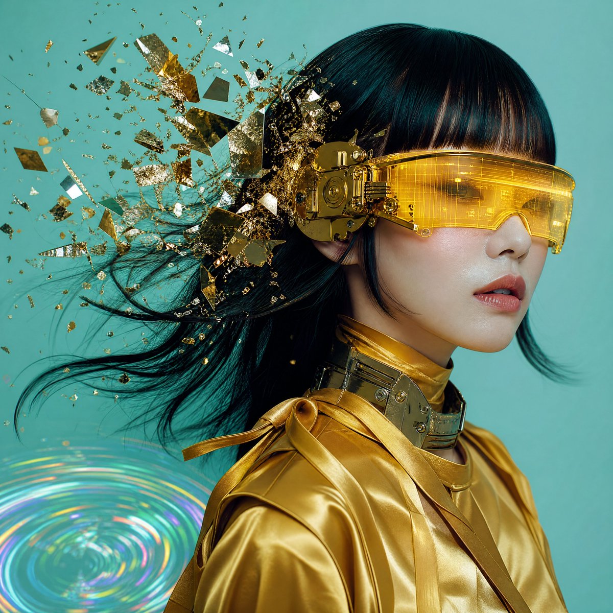 Editorial Portrait with Asymmetrical Composition AI image template preview
