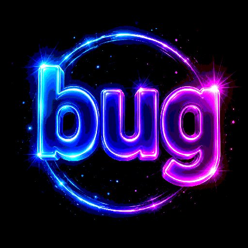 Neon Bug Text Logo AI image template preview