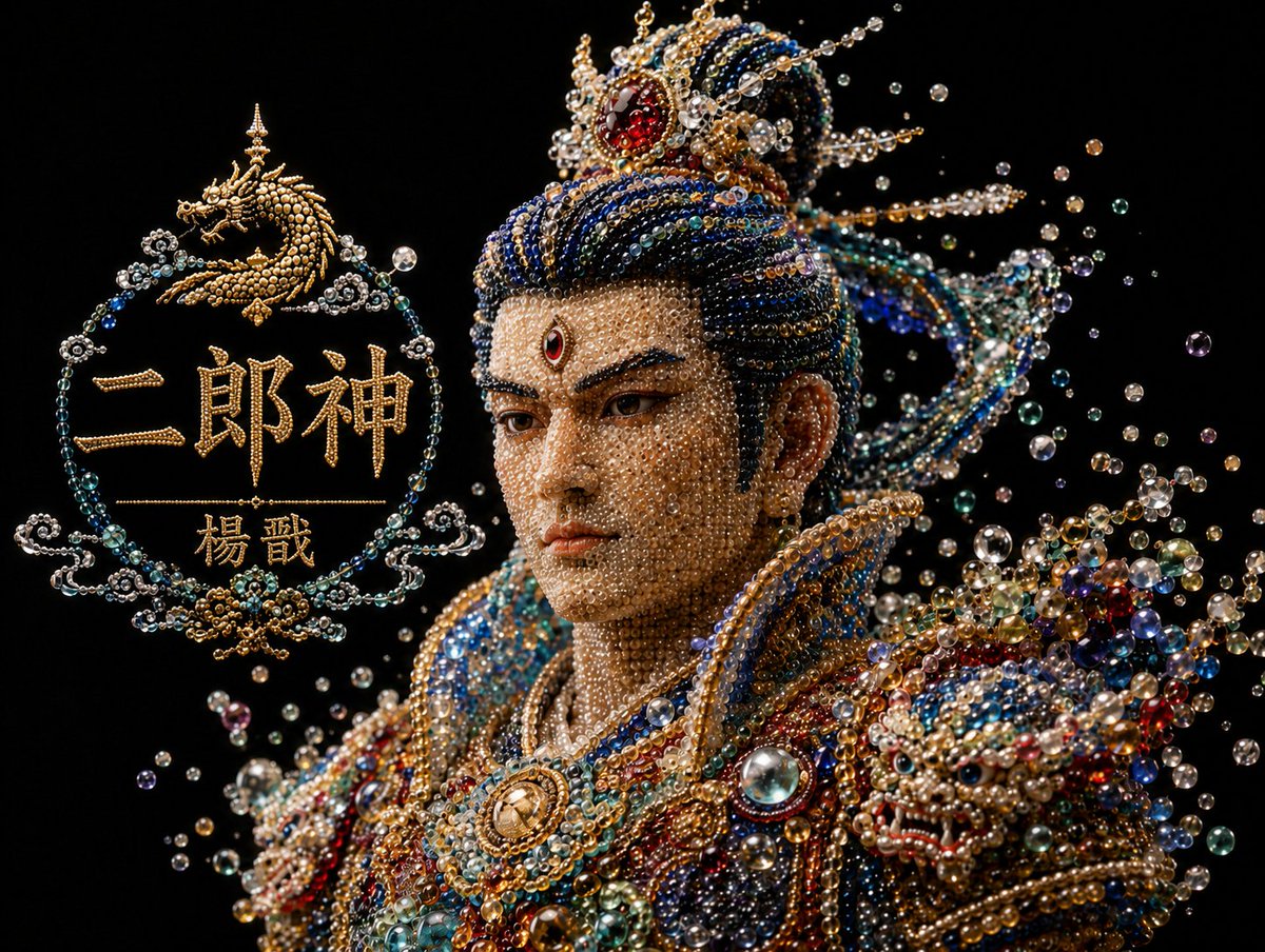 Pearlescent Erlang Shen Bust AI image template preview