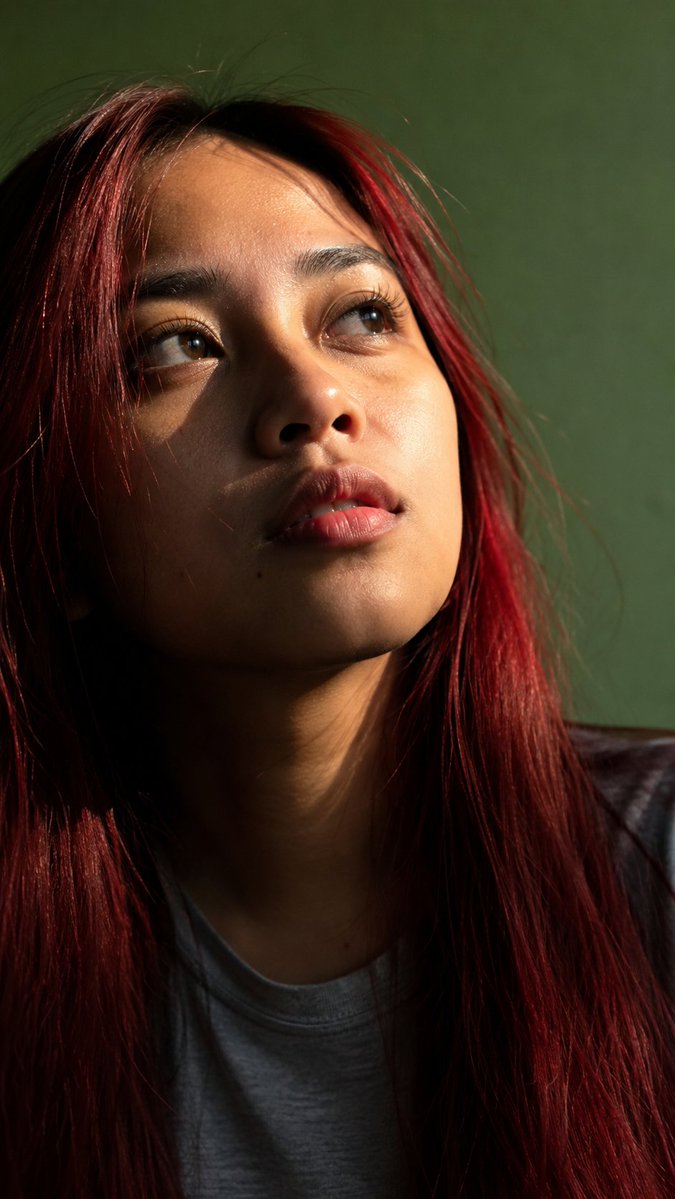 Censored Sunlit Red-Hair Portrait AI image template preview