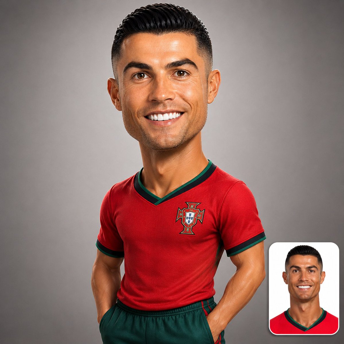 Premium 3D Caricature Identity AI image template preview