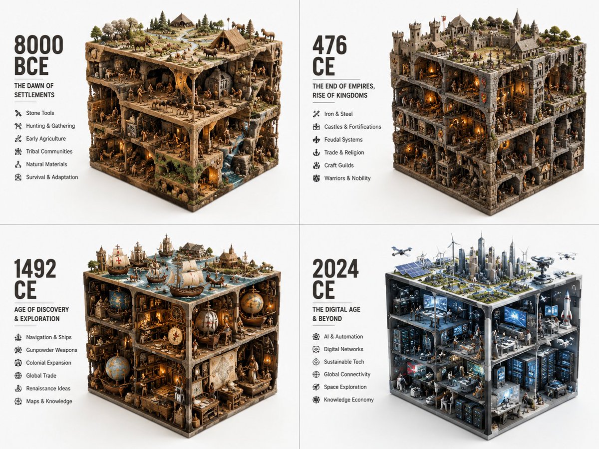 Historical Era Visualization Cube AI image template preview