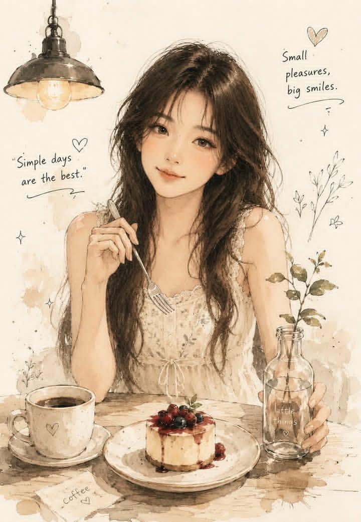 Watercolor Cafe Illustration example 2