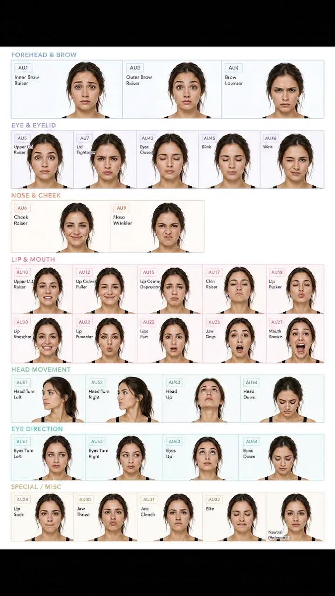 Facial Expression Anatomy Sheet AI image template preview