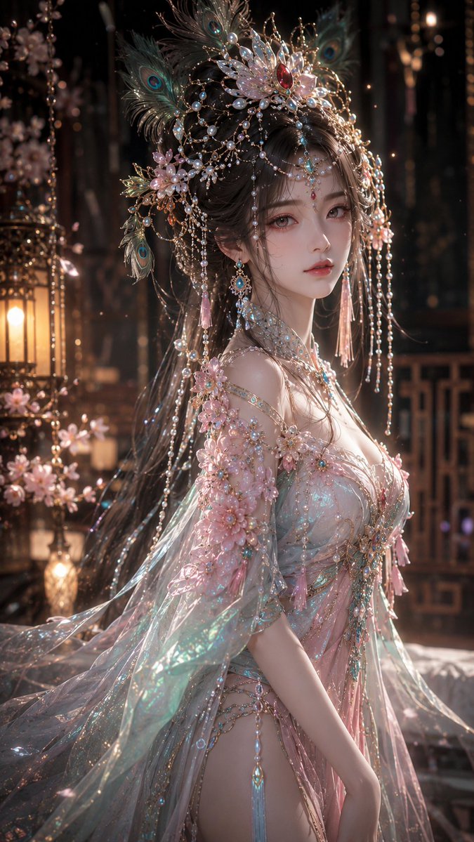 Fantasy Oriental 3D CG Portrait AI image template preview