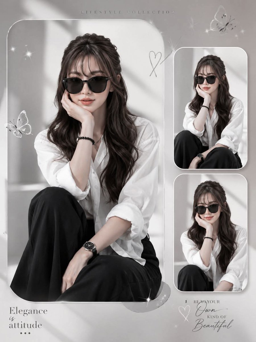 Elegant Anonymous Lifestyle Collage AI image template preview