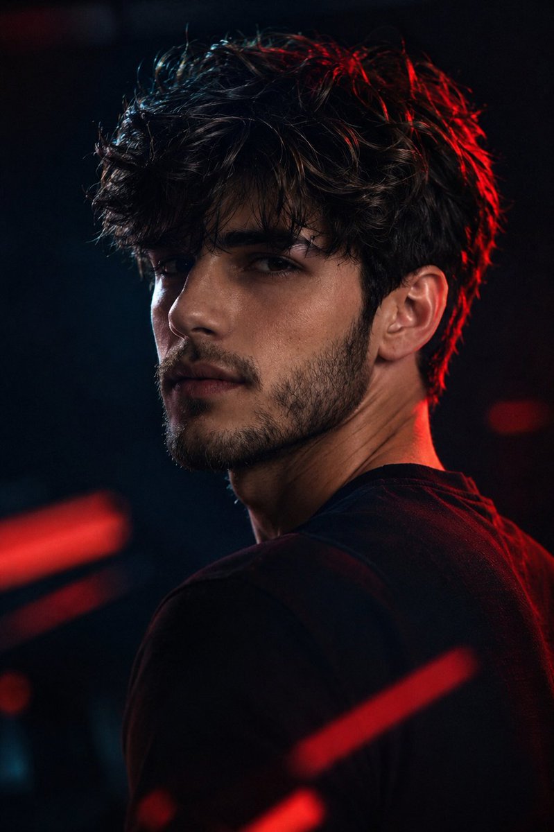 Cinematic Rim Lighting Portrait AI image template preview