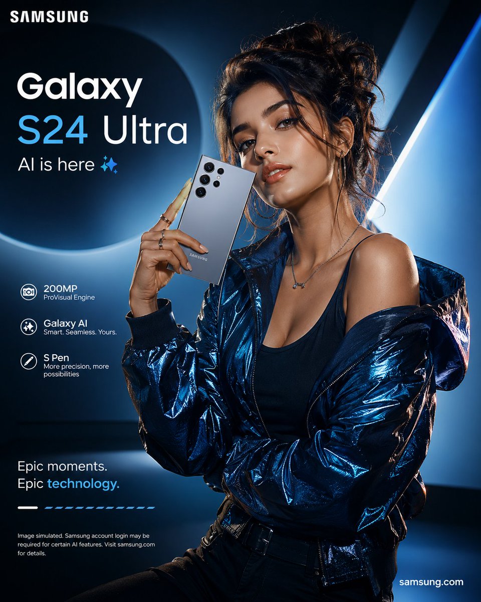 Premium Smartphone Ad Poster AI image template preview