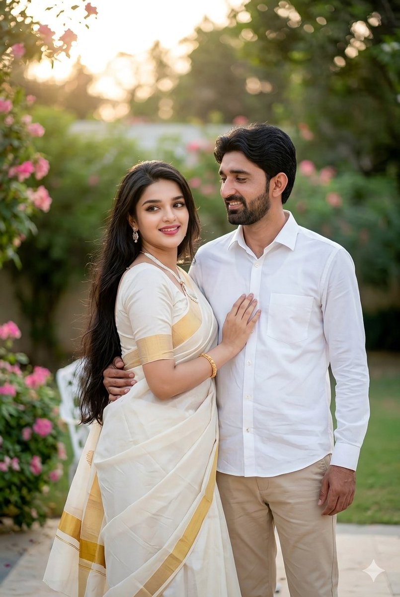 Indian Couple Portrait Prompt AI image template preview