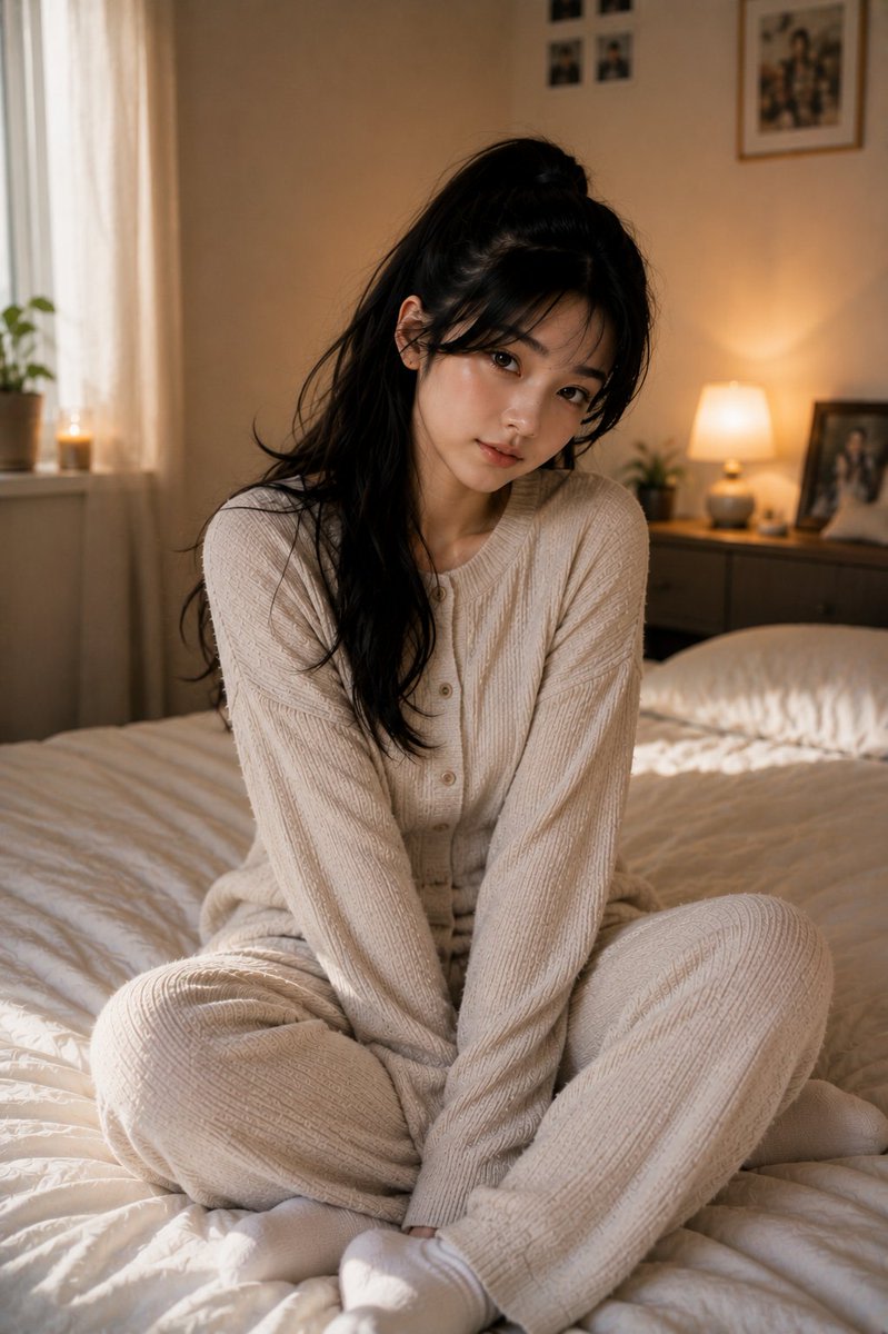 Korean Bedroom Photography AI image template preview