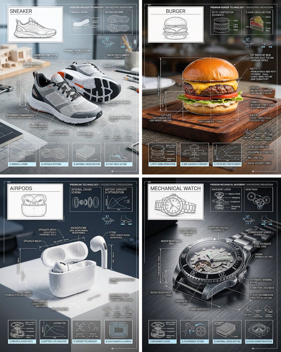 Technical Breakdown Infographic AI image template preview