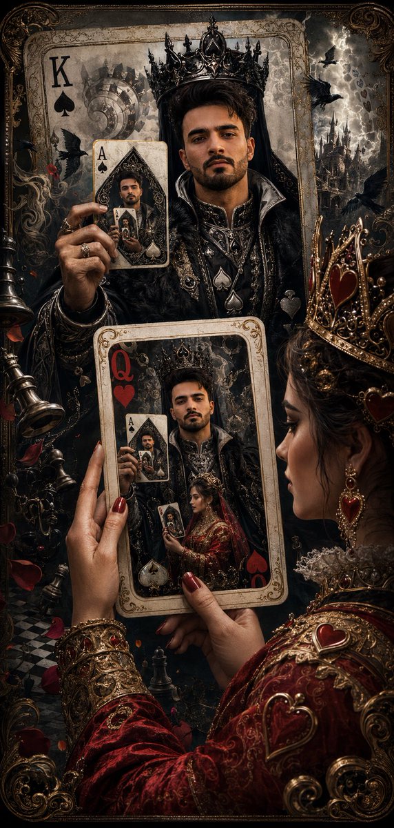 Recursive King of Spades Card AI image template preview