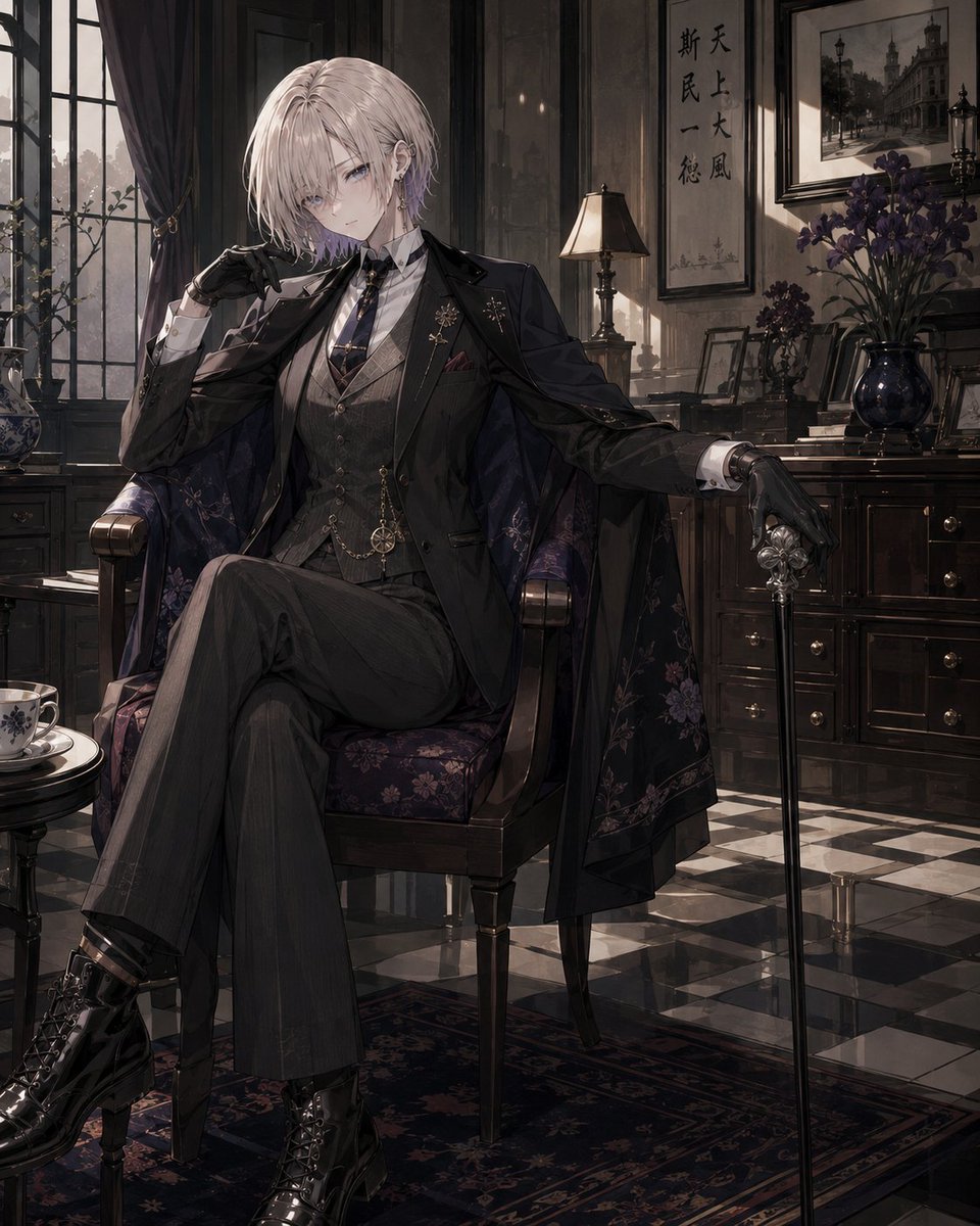 Vintage Showa Era Gentleman Outfit AI image template preview