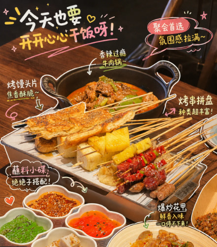 Annotated Chinese BBQ Food Poster AI image template preview