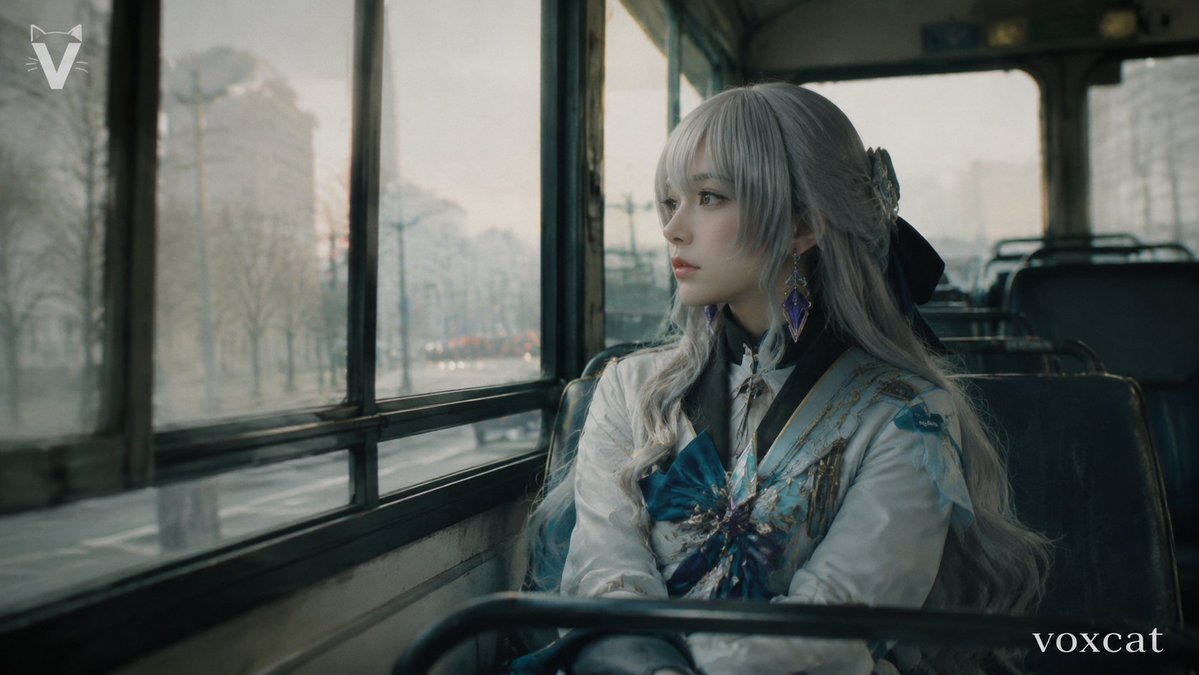 Rainy Bus Live-Action Cosplay Still AI image template preview