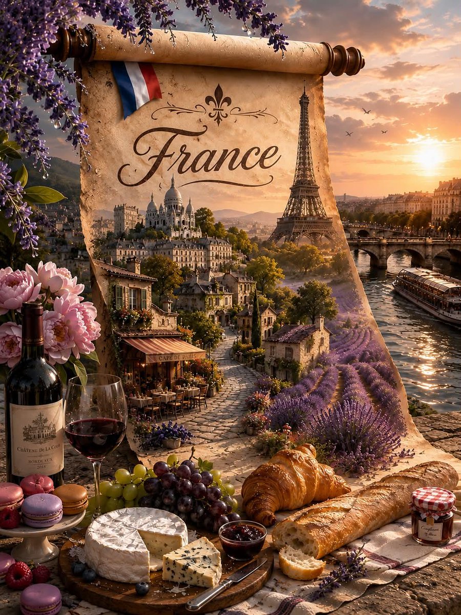 Fantasy Country Travel Poster AI image template preview