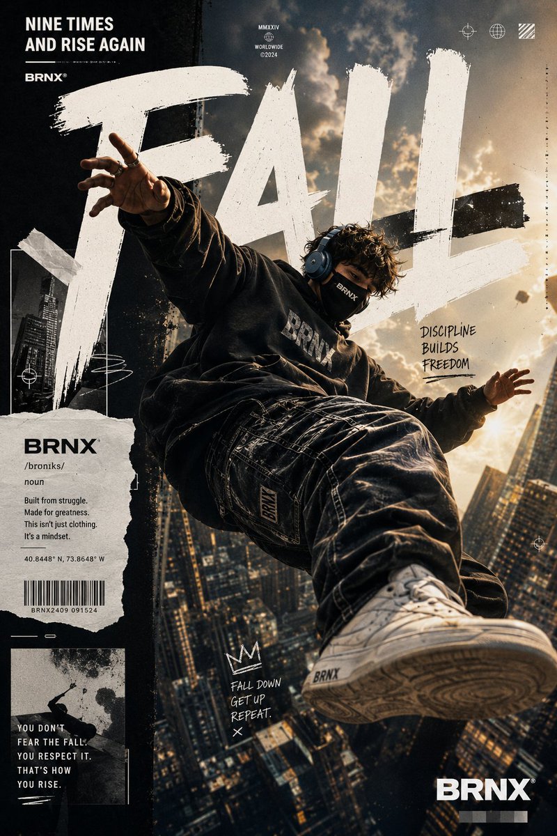 Streetwear Floating Poster Design AI image template preview