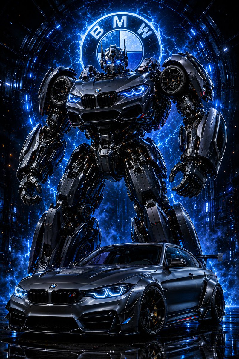 BMW Transformer Robot Advertisement AI image template preview