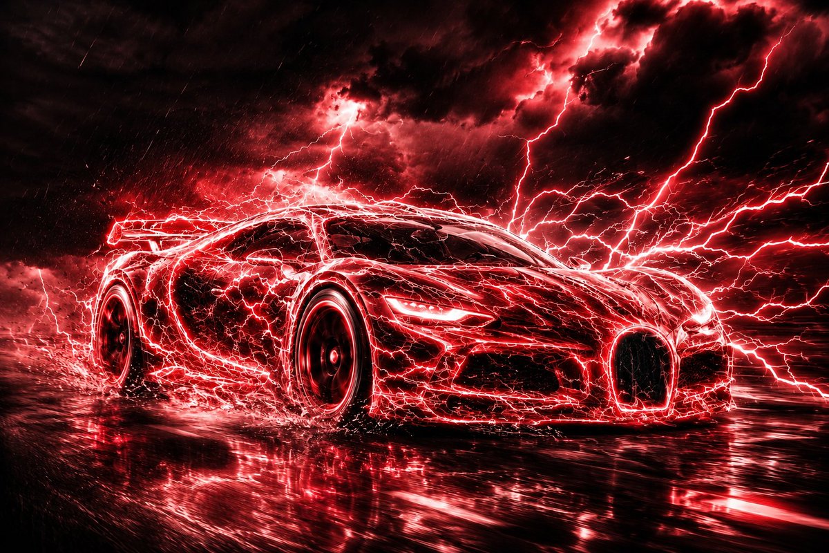 Lightning Bolt Supercar AI image template preview
