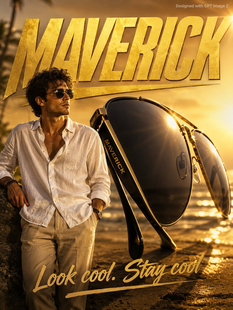Maverick Aviator Lifestyle Poster AI image template preview