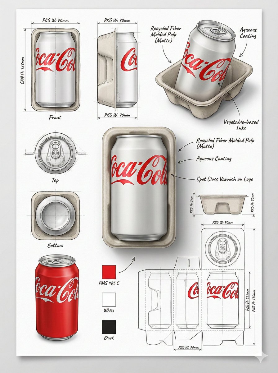 Industrial Packaging Design Sheet AI image template preview