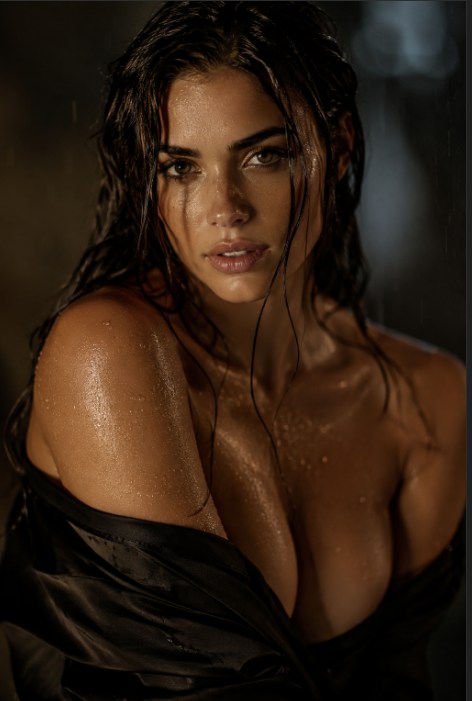 Censored Rain Portrait AI image template preview