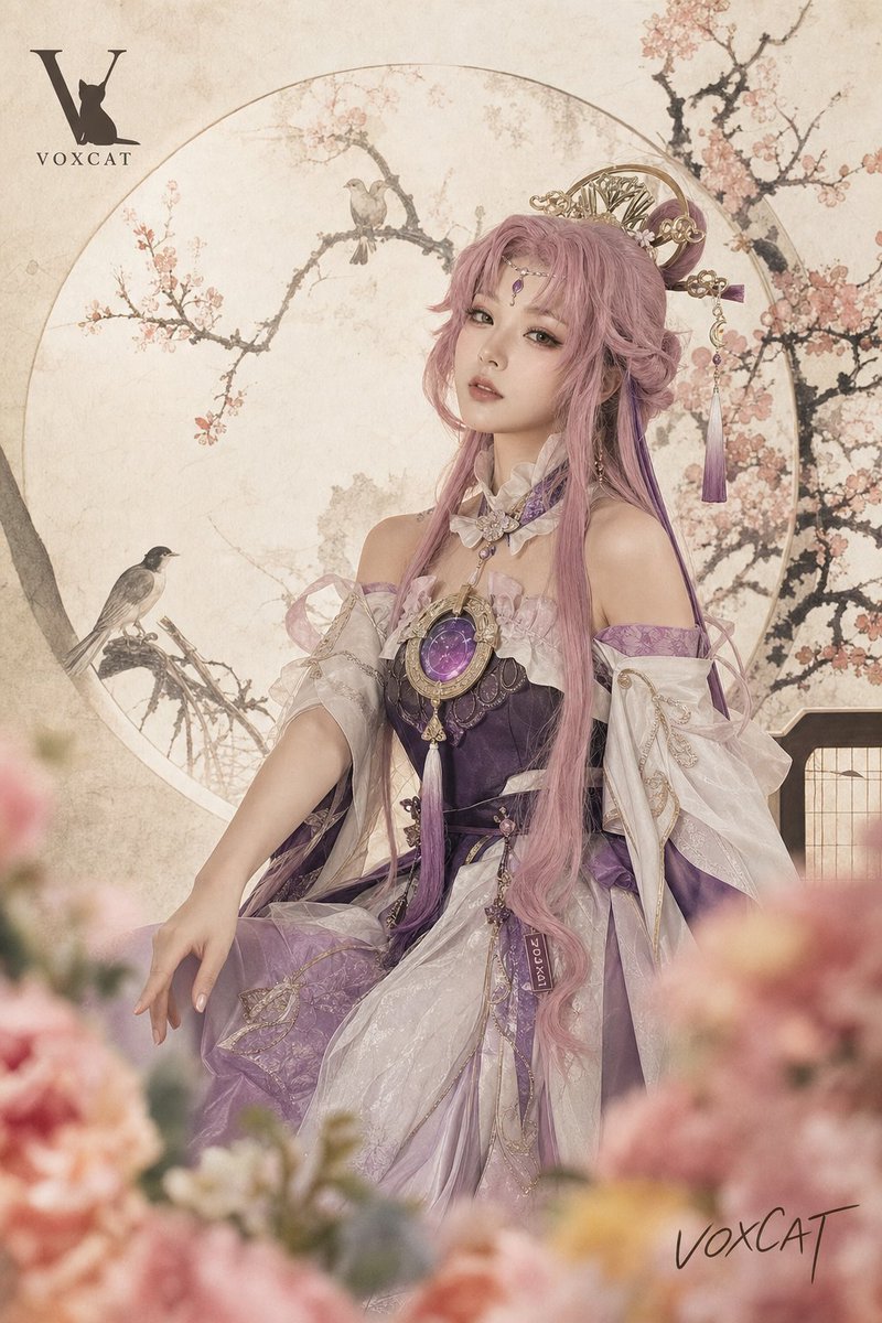 New Chinese Tea Label Cosplay Portrait AI image template preview