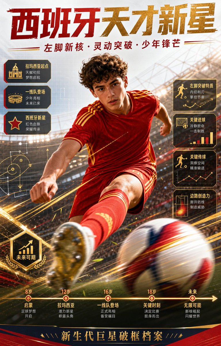 Spanish Football Prodigy Poster AI image template preview