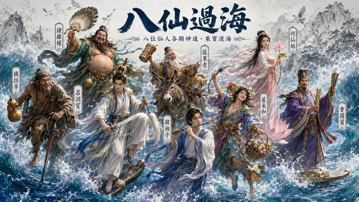 Hybrid CGI Ink-Wash Chinese Illustration AI image template preview