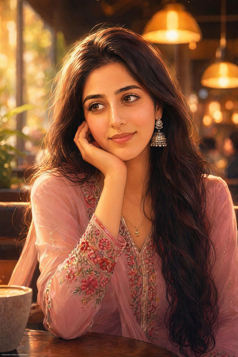 Anime Portrait of South Asian Woman AI image template preview