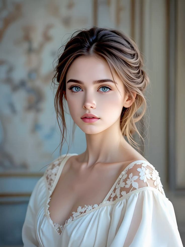 Vogue Style Romantic Portrait AI image template preview
