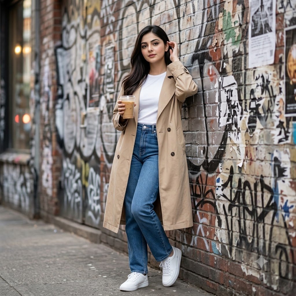 Urban Graffiti Brick Wall Portrait AI image template preview