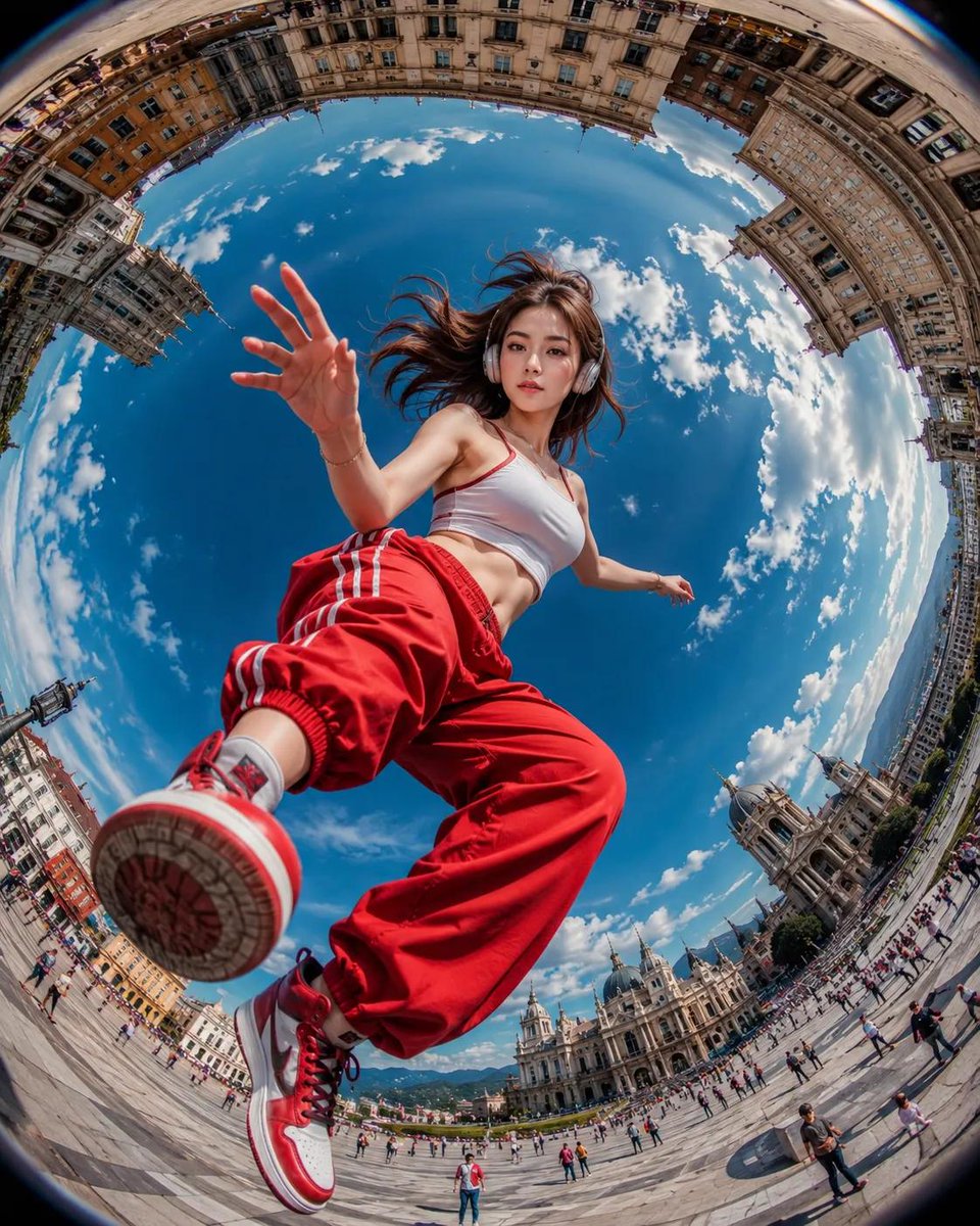 Fisheye Urban Tiny Planet Shot AI image template preview