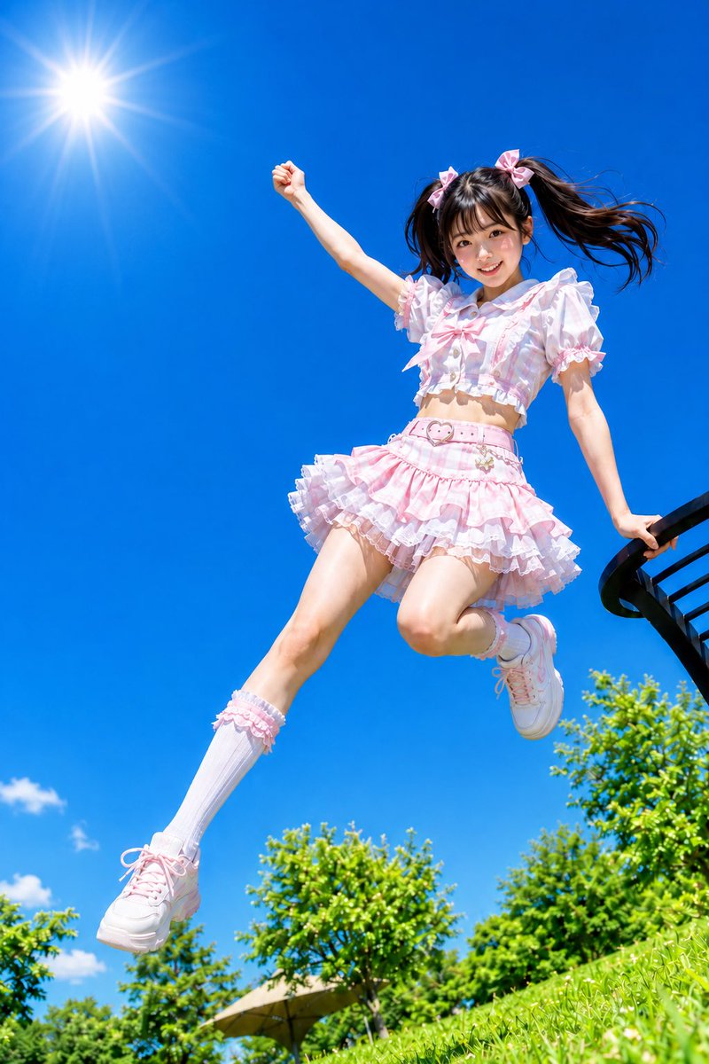 Summer Sky Japanese Idol Portrait AI image template preview
