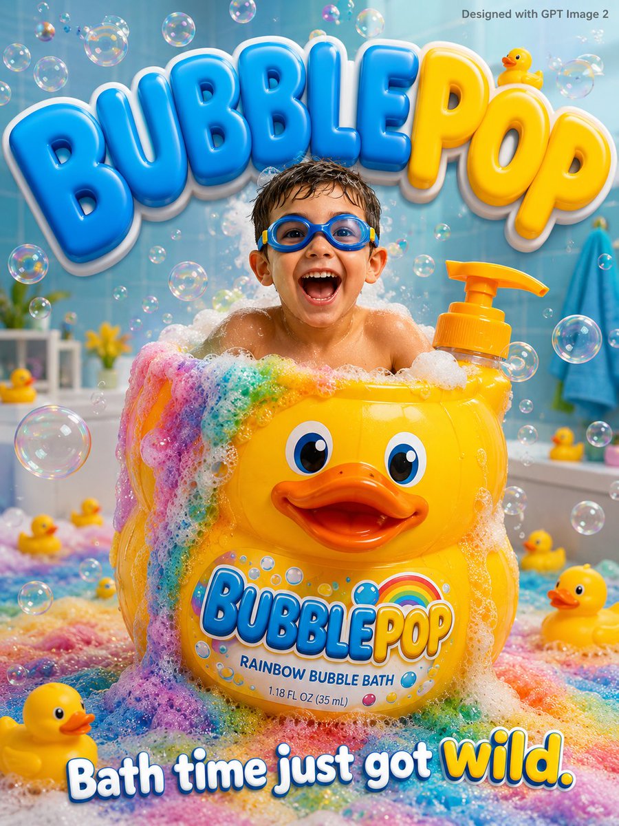 Kids Bath Product Advertisement Poster AI image template preview