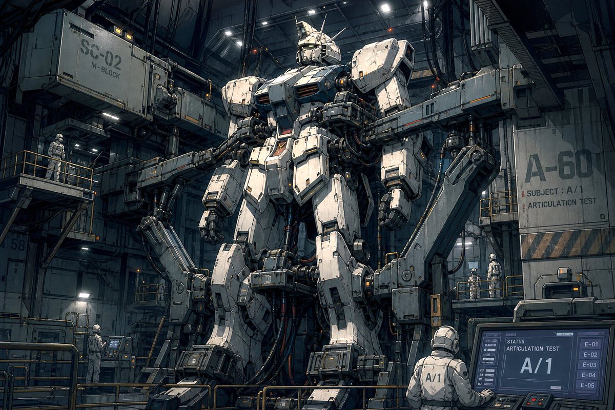 Mecha Articulation Test Hangar AI image template preview