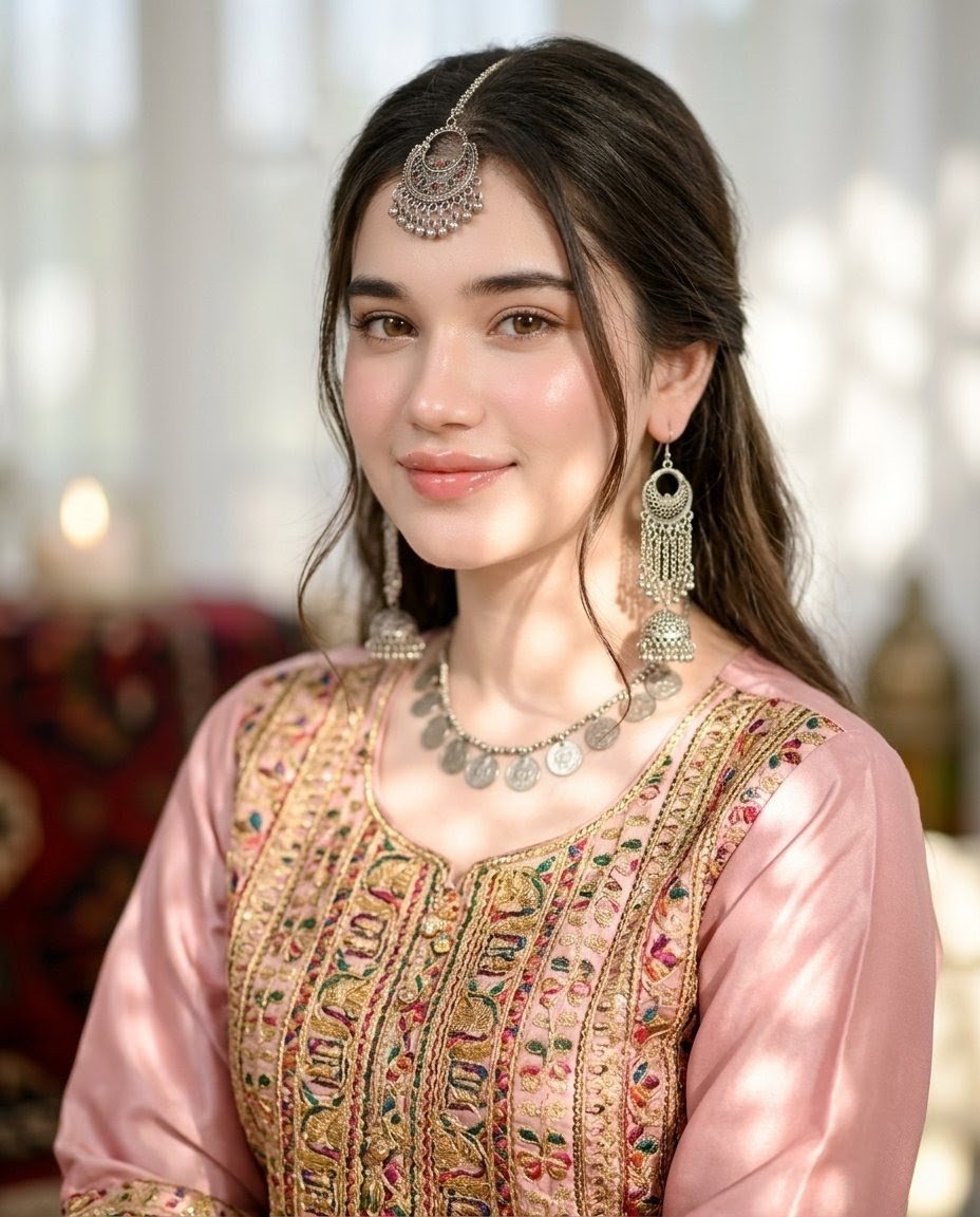 Pashtoon Dress Portrait with Obscured Face AI image template preview
