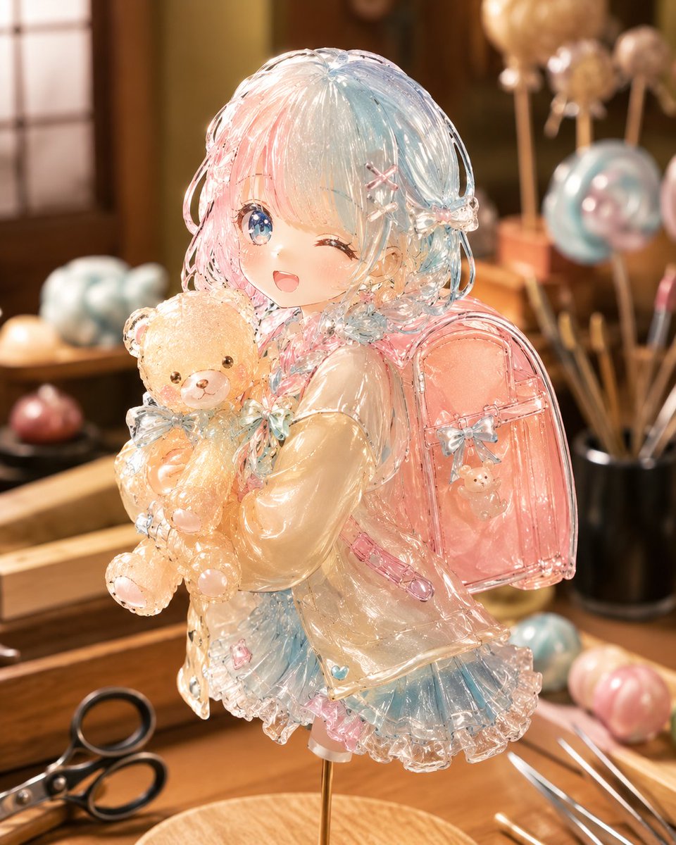 Anime Girl Candy Sculpture AI image template preview