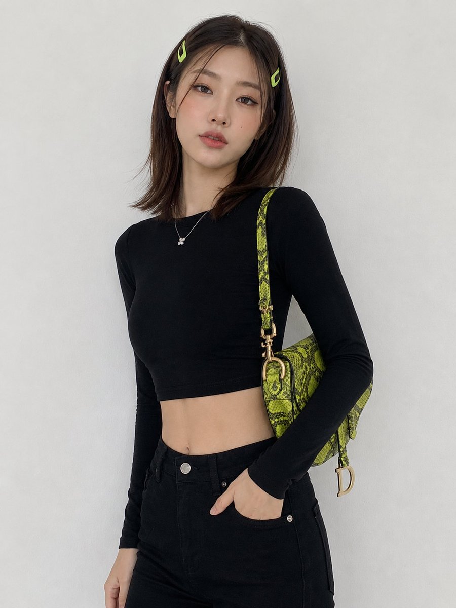 Korean Fashion Model Studio Portrait AI image template preview