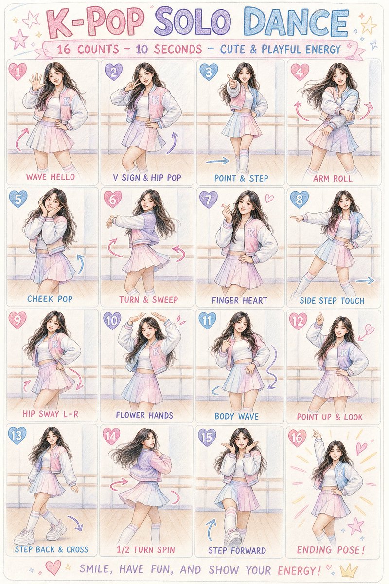 K-pop Dance Choreography Infographic AI image template preview