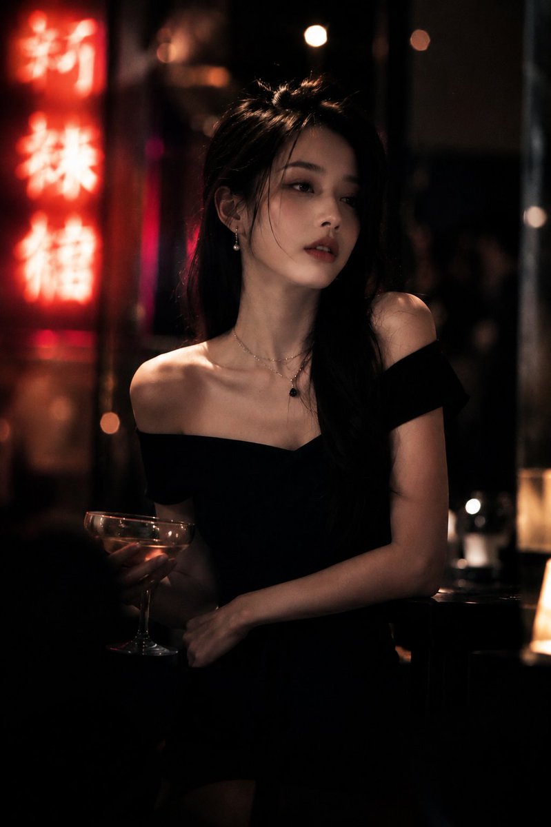 Realistic Cinematic Portrait in Luxury Bar AI image template preview