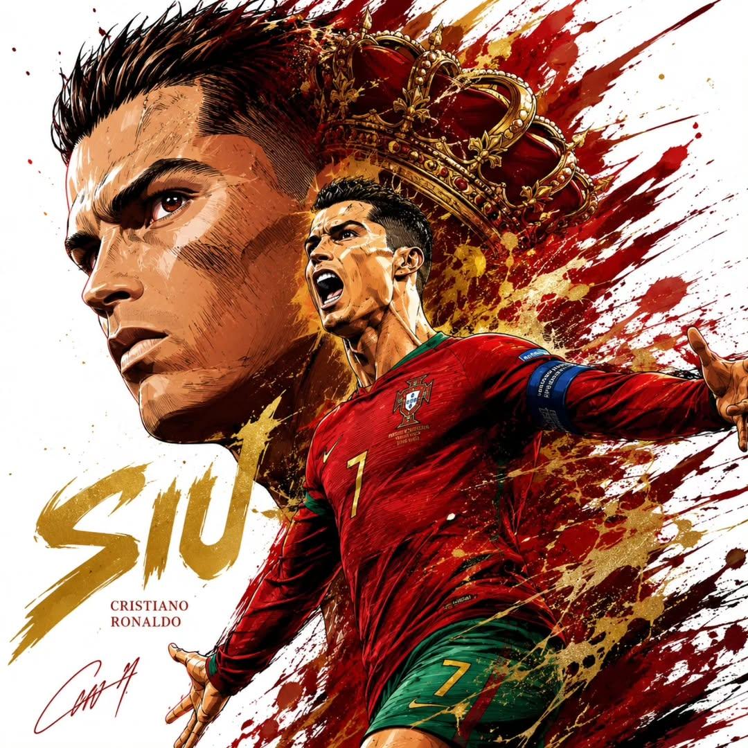 Dynamic Football Superstar Illustration AI image template preview