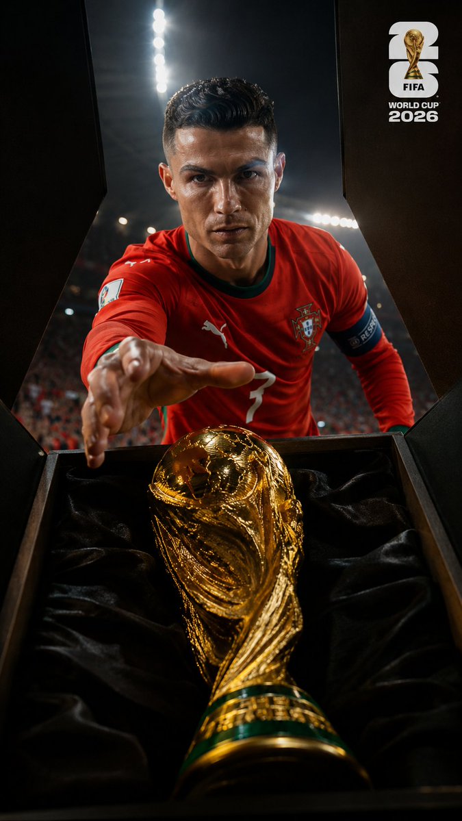 World Cup Trophy Reveal Perspective AI image template preview