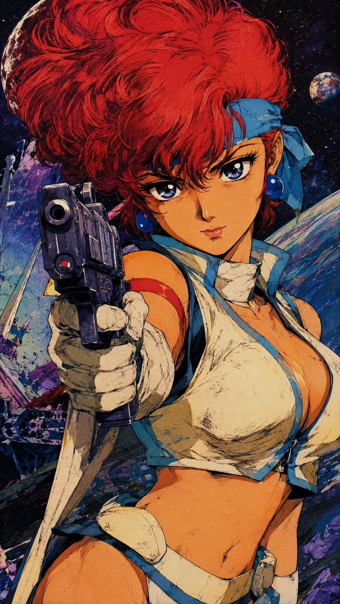 Retro Japanese Anime Wallpaper AI image template preview