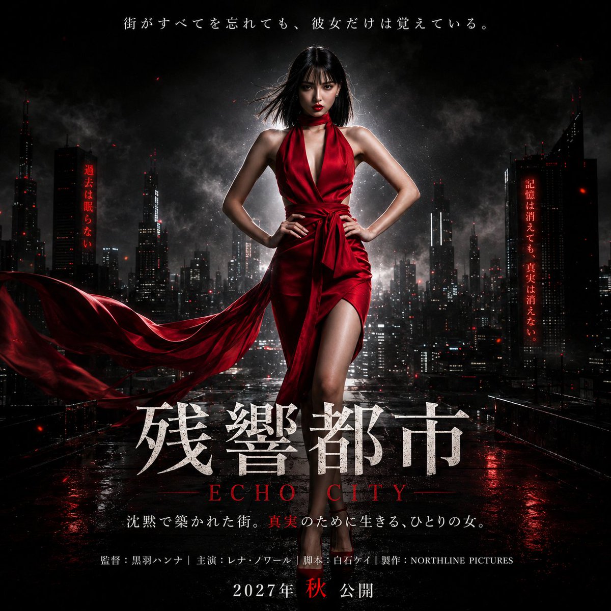 Reverb City Movie Poster AI image template preview